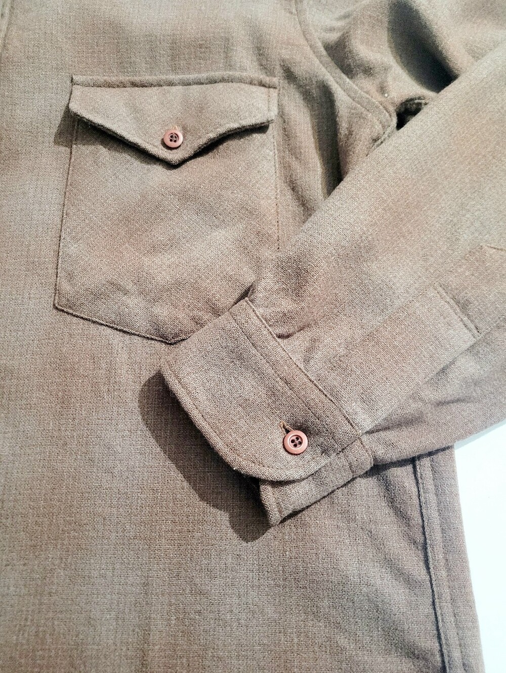 Vintage Pendleton Outdoors Man 100% Virgin Wool Shirt USA Made Brown Large - Picture 14 of 15